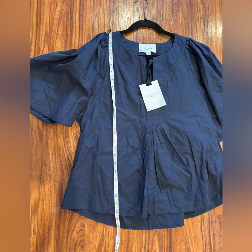 NWT Tuckernuck Pomander Place Black Finley Flutter Sleeve Top sz Large - Picture 9 of 9